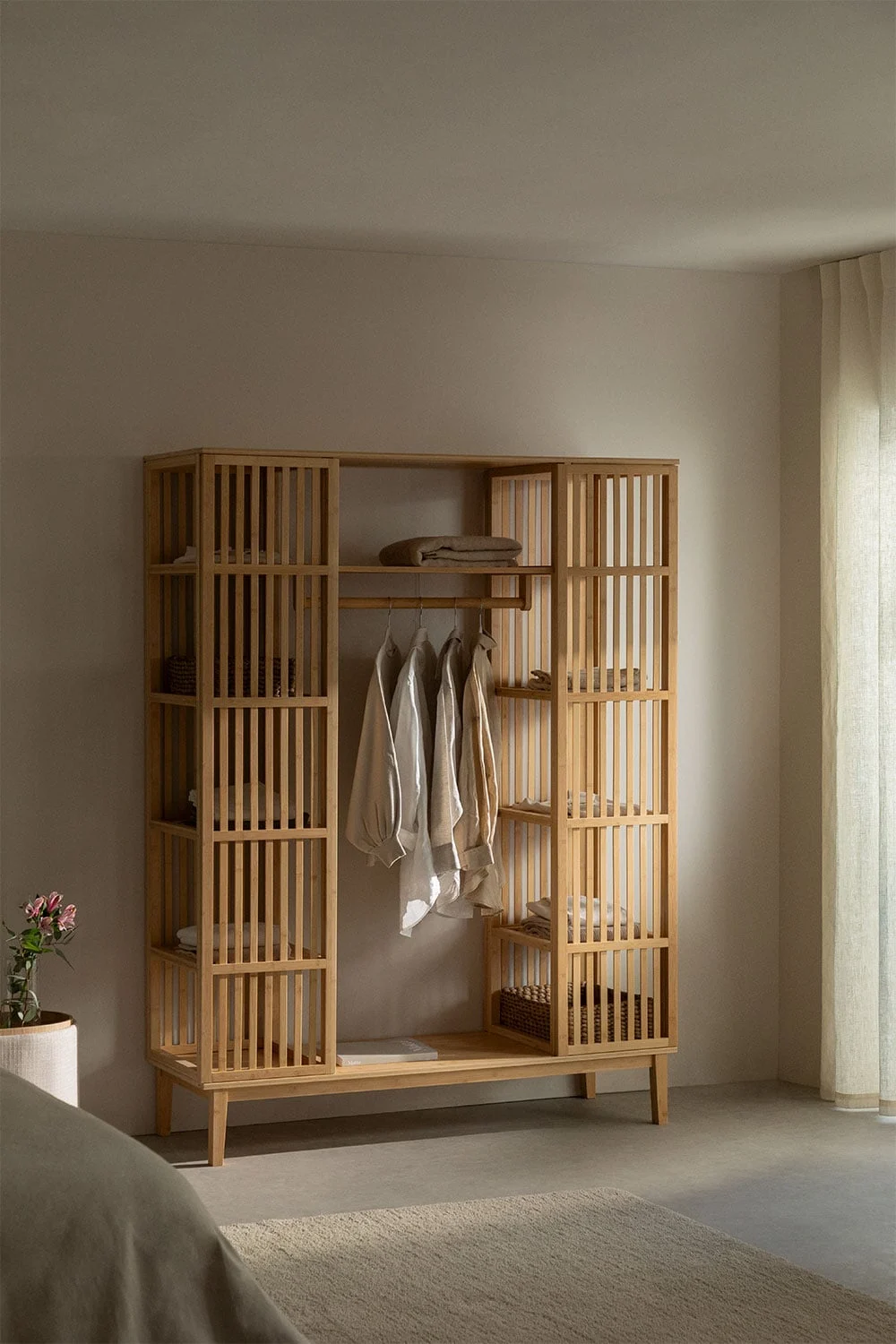 Offener Schrank aus Bambus Albin