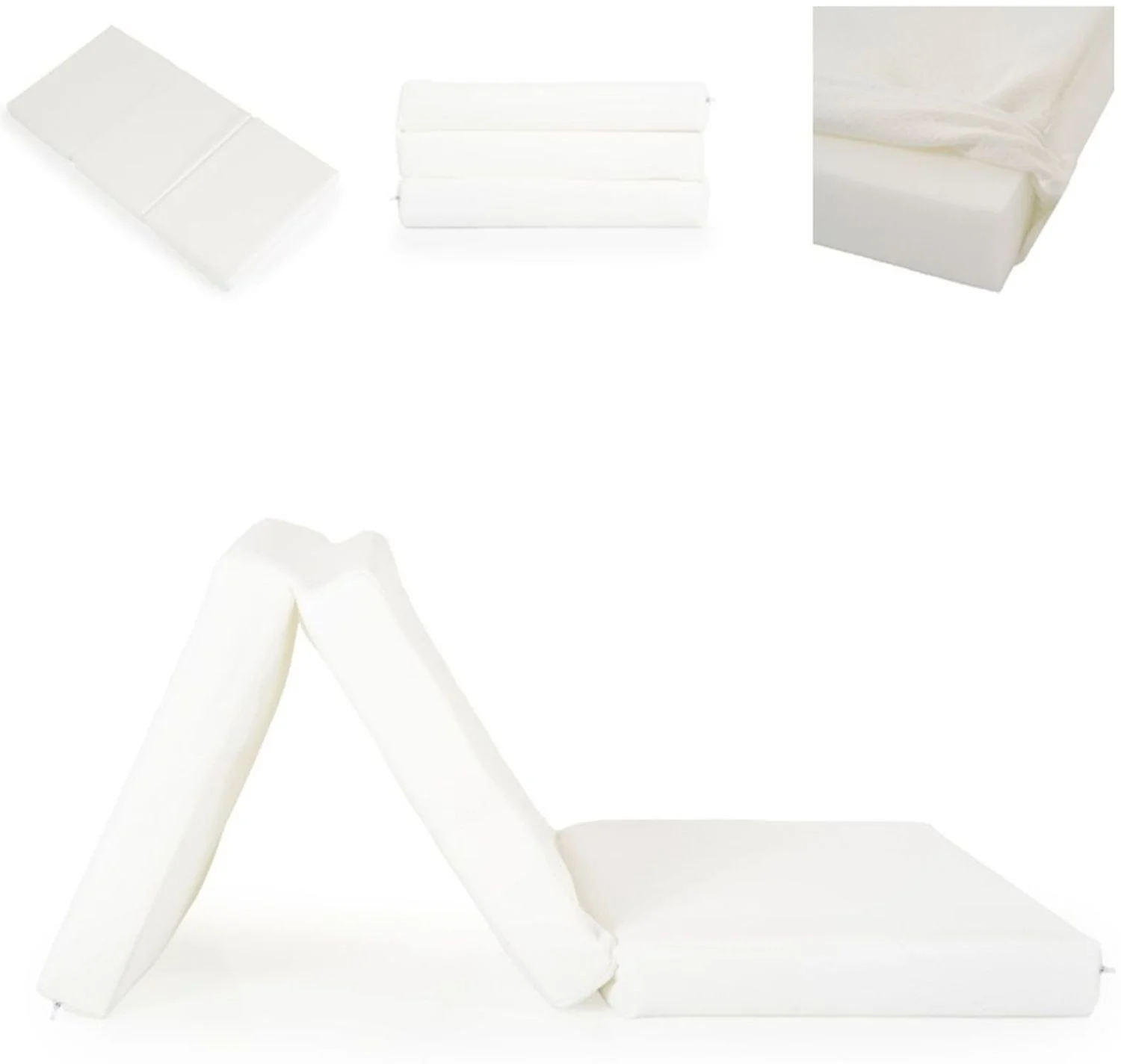 Moni Babybett Faltmatratze, Klappmatratze Snooze 120 x 60 x 6 cm, Bezug waschbar weiß2