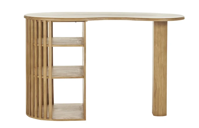 Bartisch mit Ablagefächern aus massivem Mangoholz H90 cm LOBIO