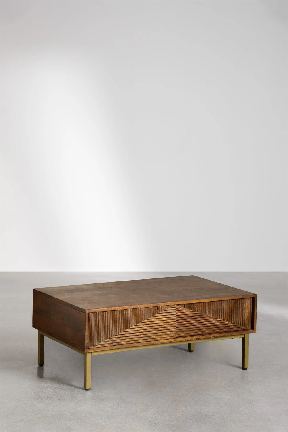 Rechteckiger Couchtisch 100x60 cm aus Mangoholz Baty