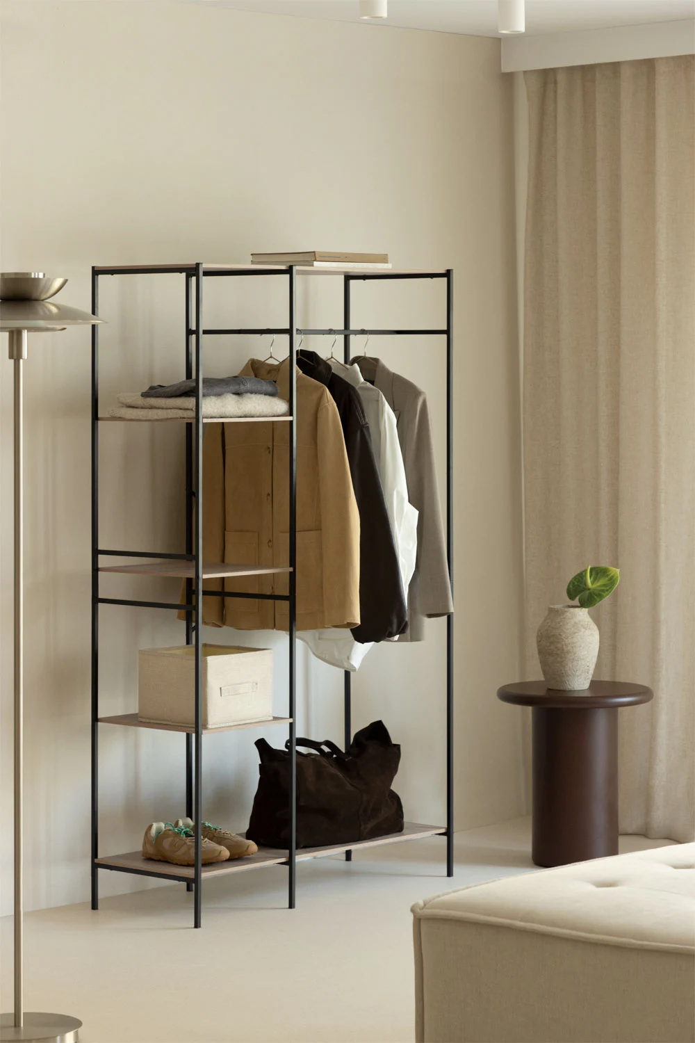 Offener Schrank aus Holz und Metall Baxter