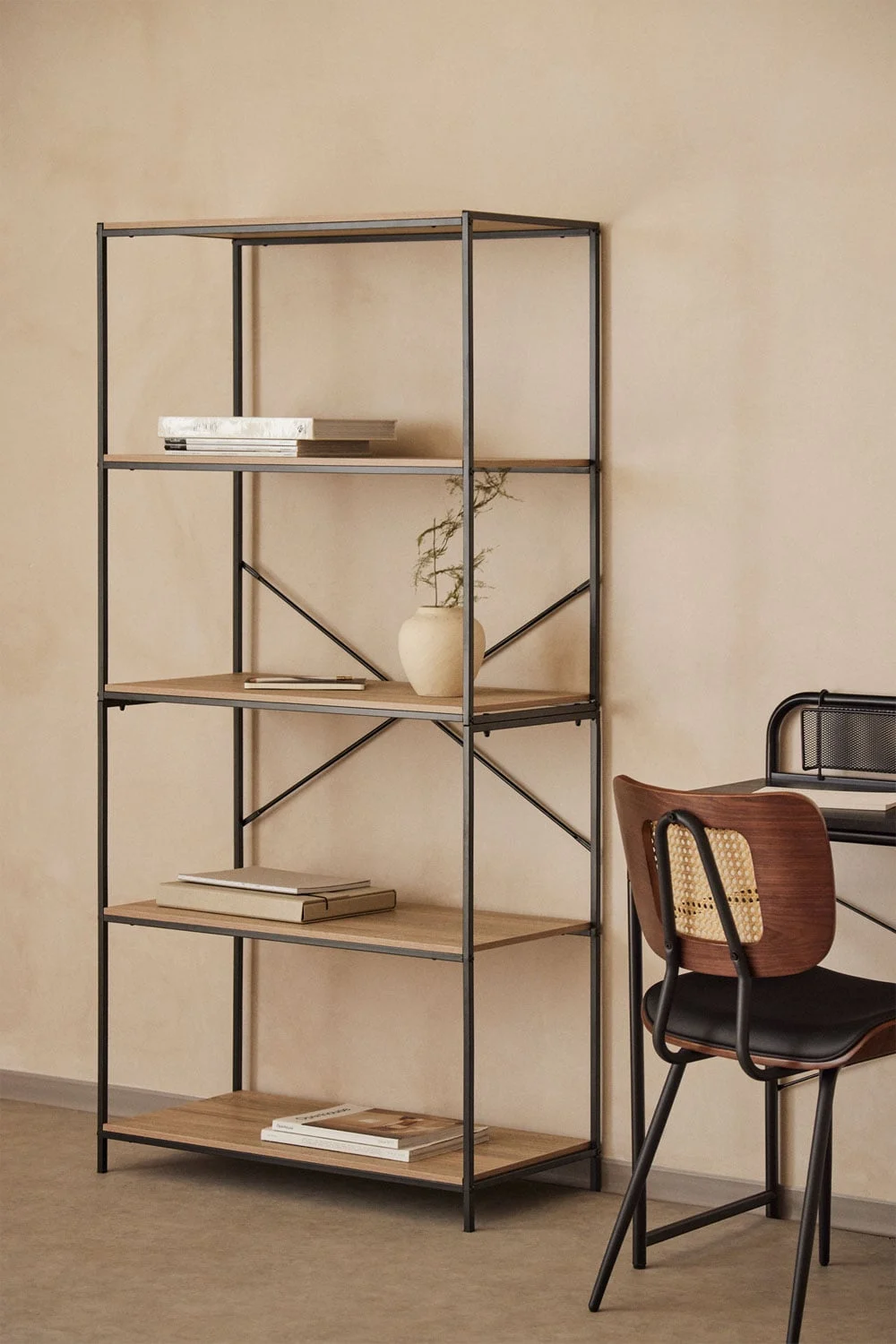 Bücherregal 80x170 cm aus Eisen und Holz Baxter