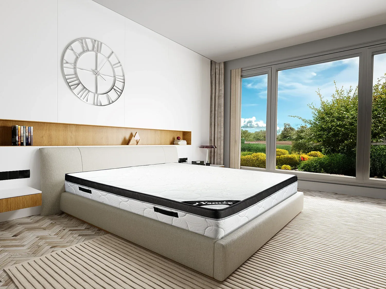 Vente-unique - SOLAK Matratze Stoff Weiß - B 160 cm x H 30 cm x L 200 cm