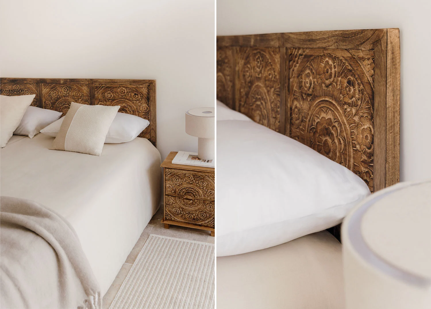 Wiluna Kopfteil aus Mangoholz für 150 cm breites Bett