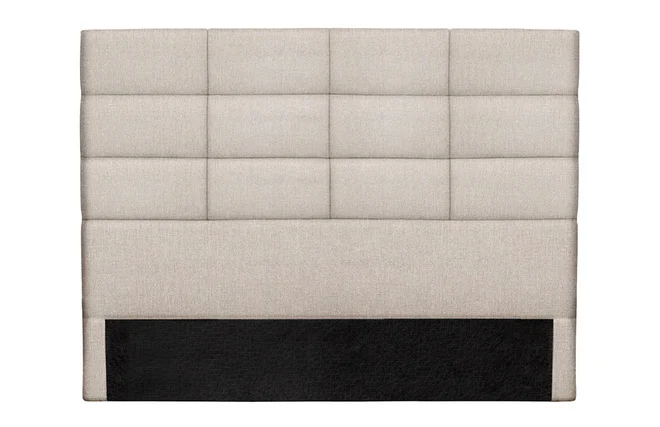 Bettkopfteil modern aus beige-naturfarbenem Stoff 160 cm ANATOLE