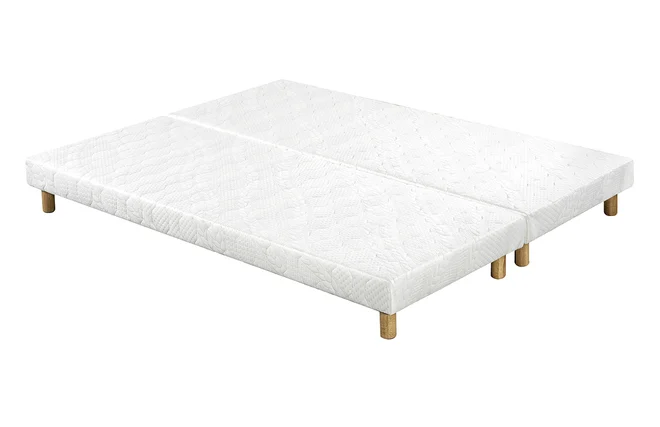 Boxspringbetten weiß mit Holzfüßen 90 x 200 cm (2er-Set) JAMI