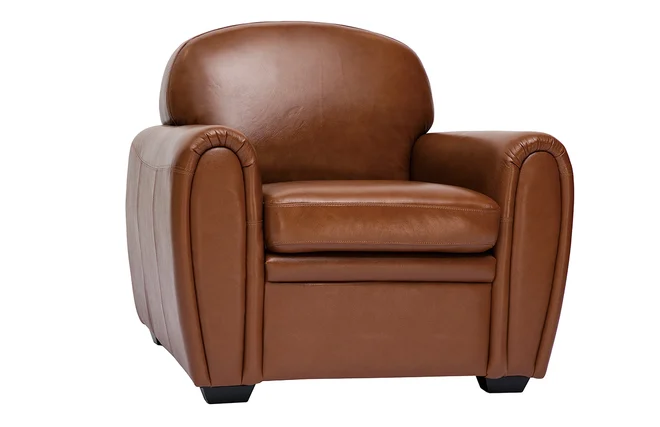 Brauner Vintage-Ledersessel CLUB