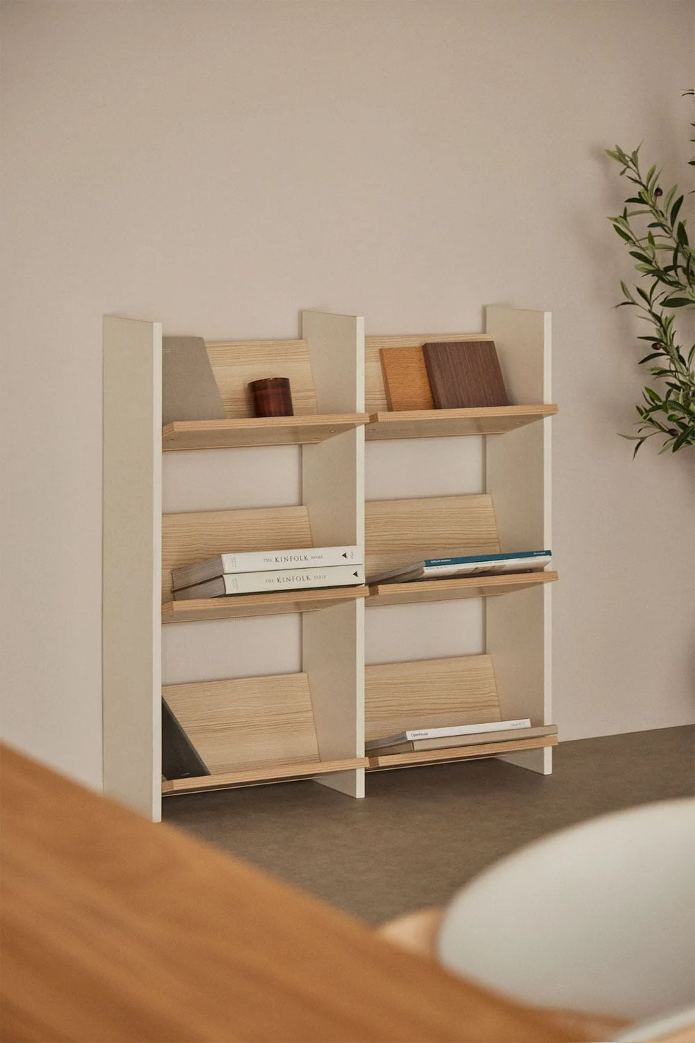Doppeltes Bücherregal 85x90 cm aus Broby-Holz
