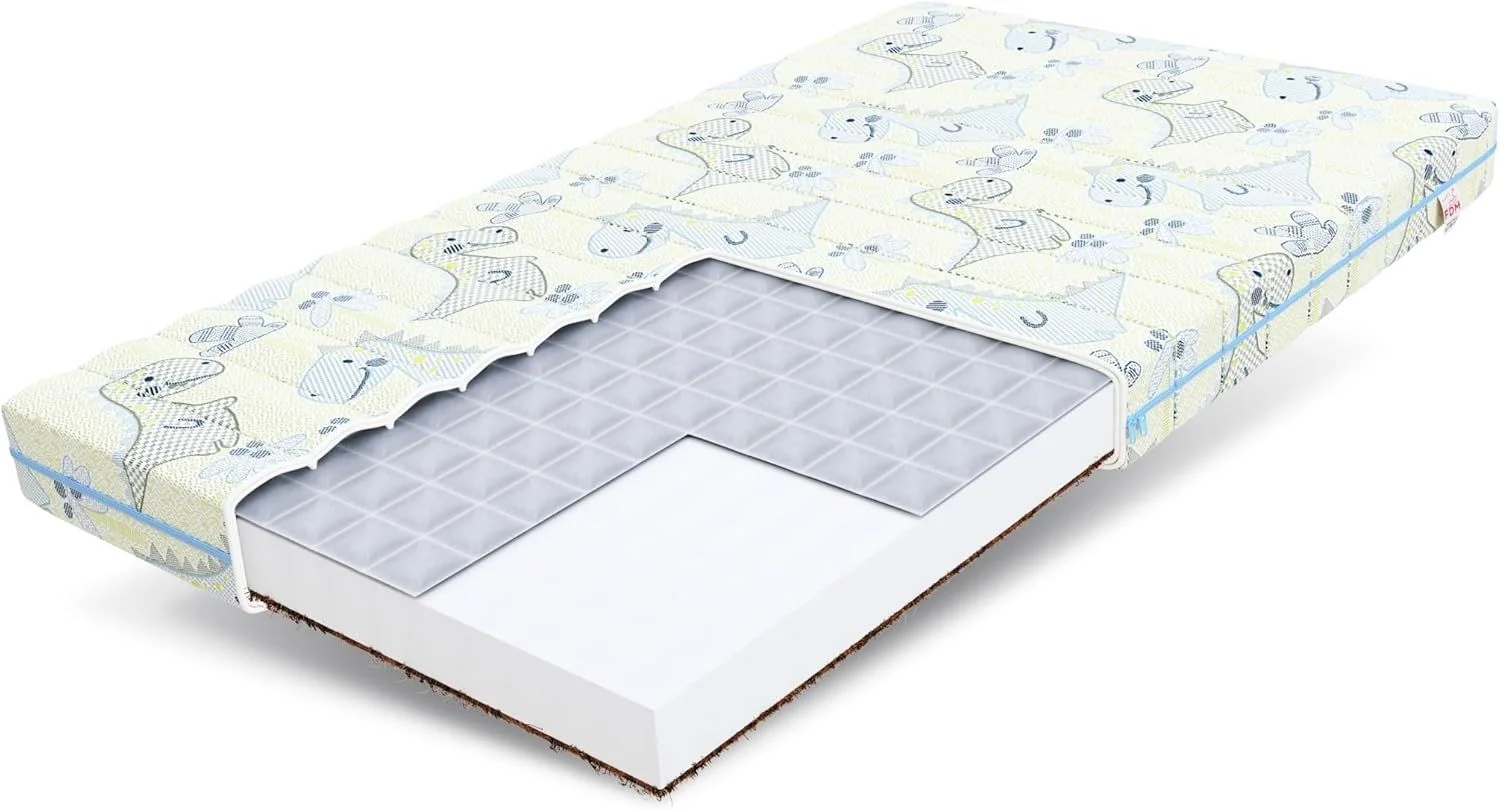 Matratze 60x120 Kaltschaum MIKI Dino H2 H3 9 cm Babymatratze Schaum Kokos Buchweizen