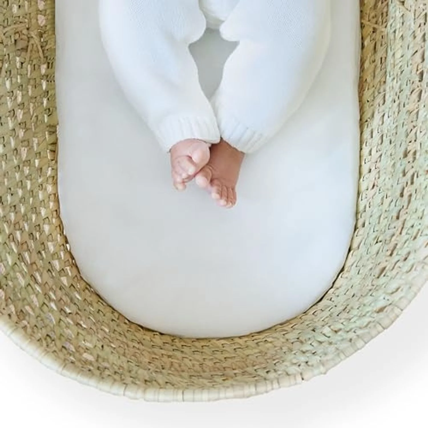 Clair de Lune Matratze für Babykörbchen/Noah Pod, Fasermatratze mit wasserdichtem Bezug, Babybett-Matratze, 74x28 cm