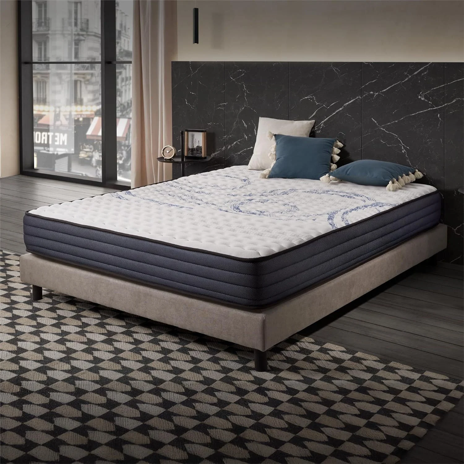 Naturalex - Matratze 135x190 cm Perfectsleep Kaltschaummatratze Härtegrad H2 - Öko-Tex Zertifiziert - Latex Blue 7 Zonen Matratze Höhe 21 cm - Made in EU