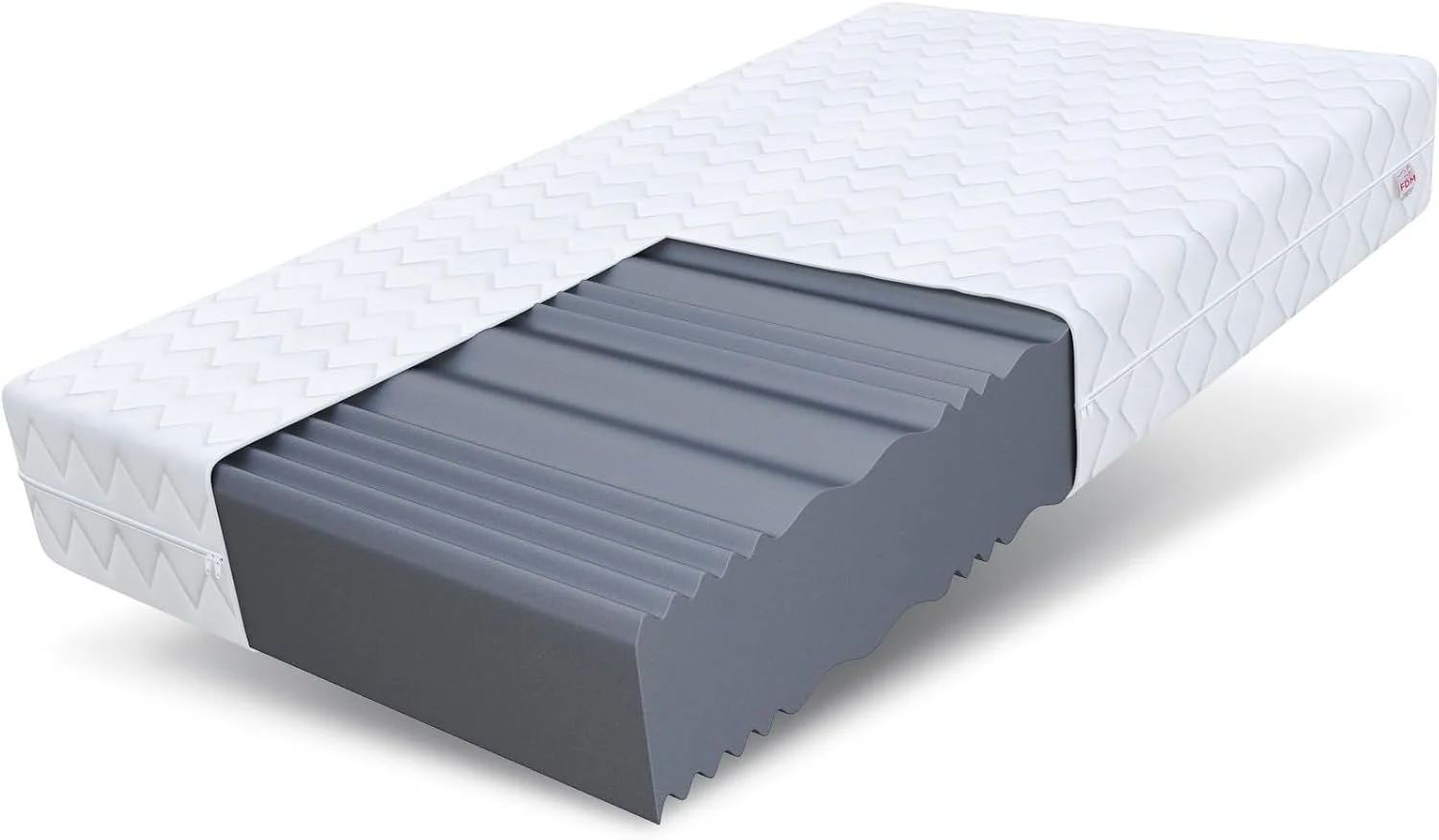FDM Comfort Plus Schaumstoffmatratze cm Höhe cm 7-Liegezonen Matratze Kaltschaum H3 Öko-Tex Allergikergeeignet Bezug Waschbar Abnehmbar Weiß, 120x200 cm, 10,0 cm