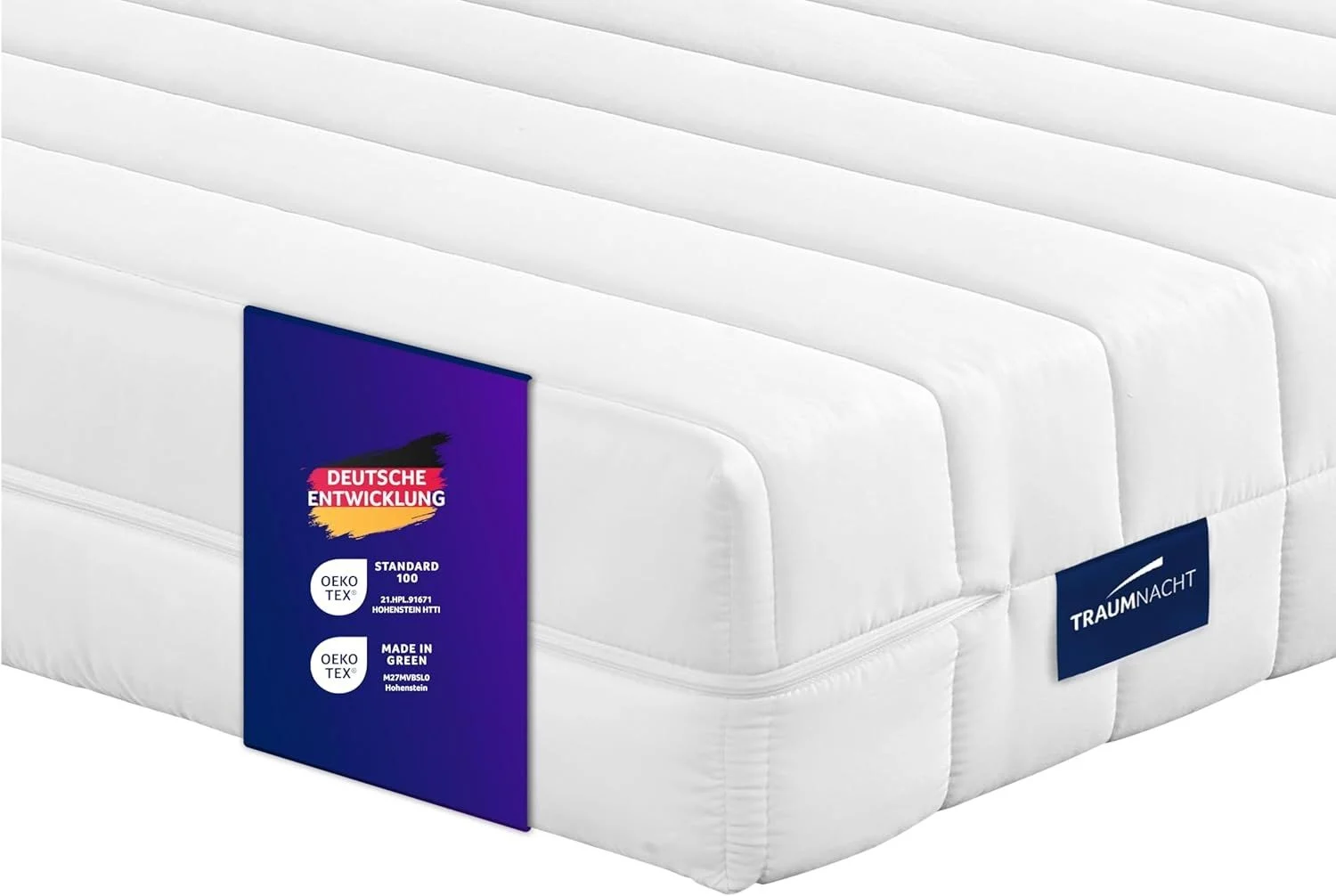 Traumnacht Easy Comfort Rollmatratze Öko-Tex zertifiziert, Härtegrad 2 (H2), 100x200 cm, weiß