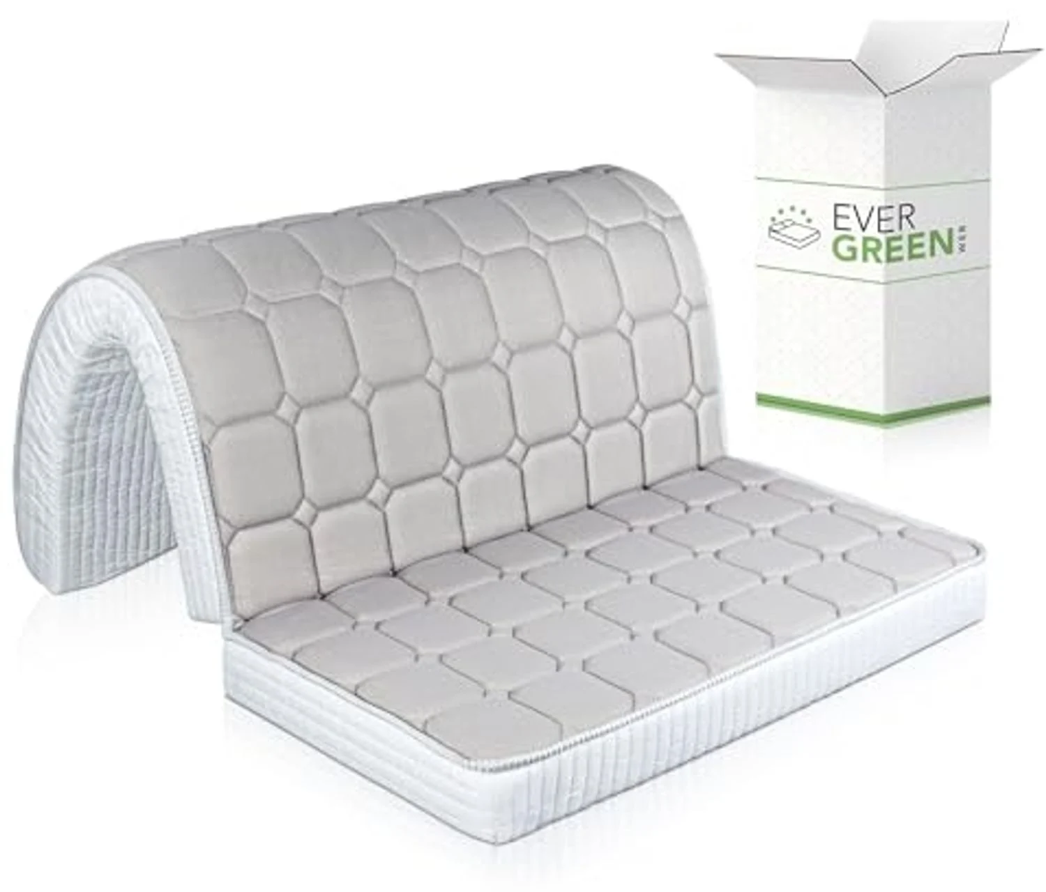 EVERGREENWEB Matratze auf eineinhalb Plätzen für Schlafsofa, 10 cm hoch, Faltbare Matratze mit gemütlichem Sitz, orthopädische Matratze aus Polyurethan, hypoallergene Beschichtung 120x190