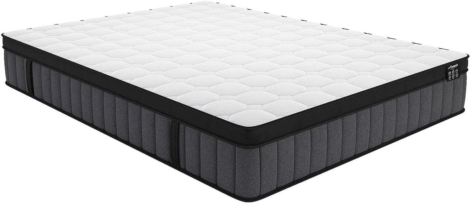 Vente-unique - TOLCA Matratze Stoff Weiß - B 200 cm x H 25 cm x L 200 cm