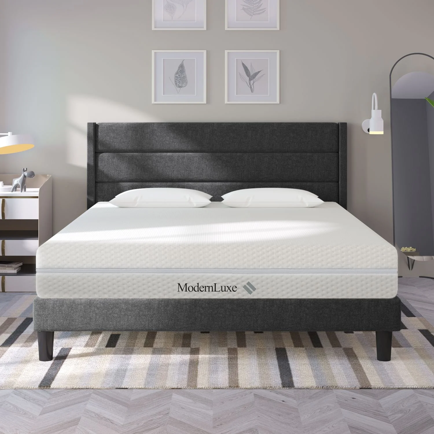 Kaltschaummatratze 160x200x20 cm – 7 Zonen, H2/H3 Wendematratze, waschbarer Bezug, Weiß