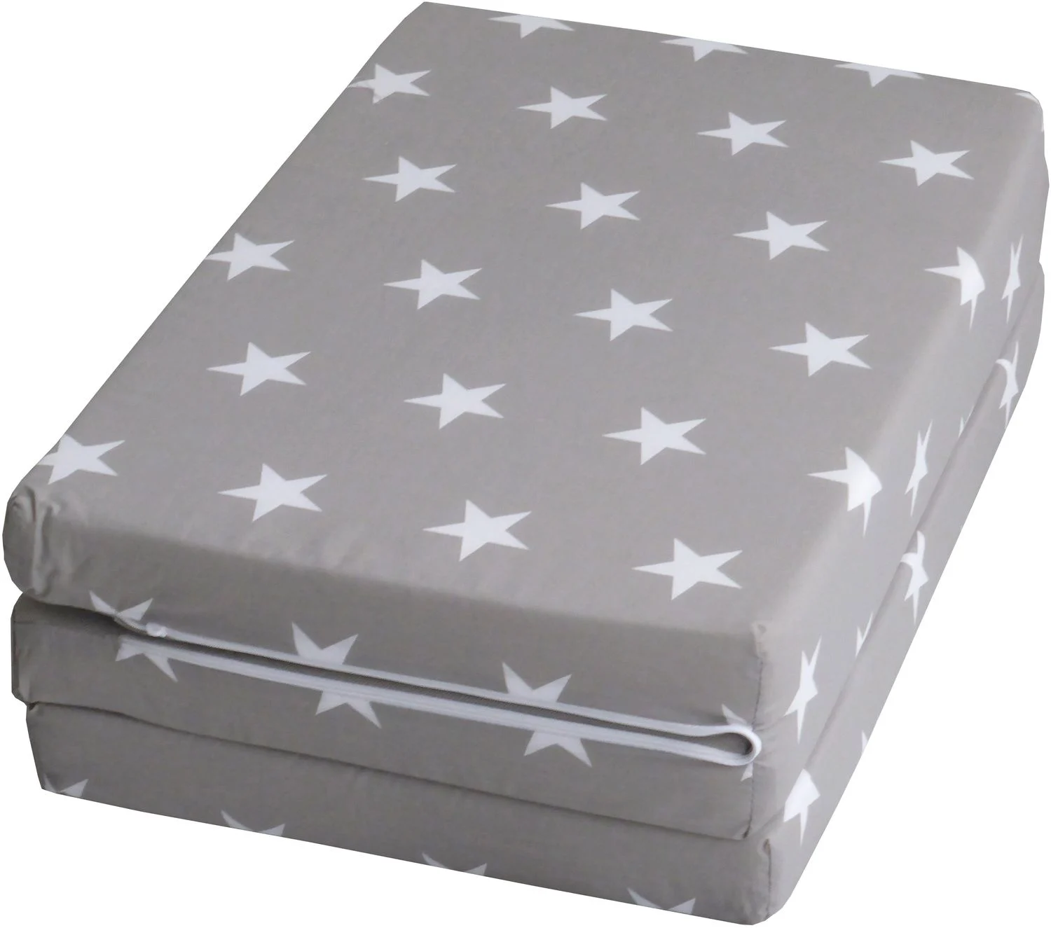 roba Reisebettmatratze 'Little Stars' 60 x 120 cm mit Tragetasche - faltbares Reisebett - Grau