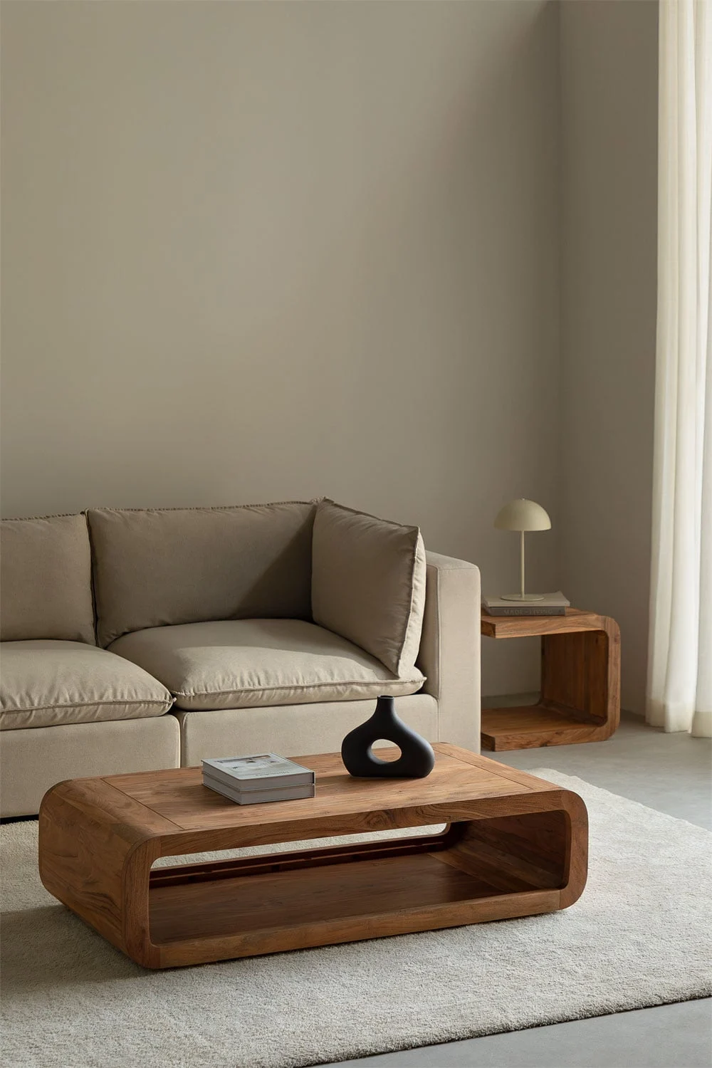 Rechteckiger Couchtisch 120x60 cm aus Vacry-Holz