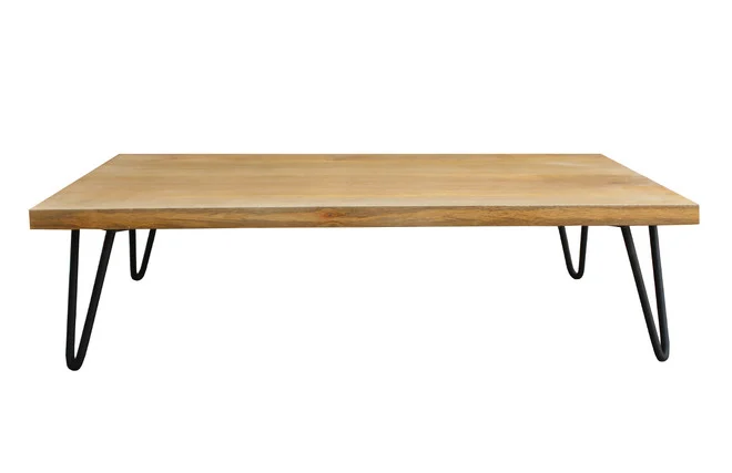 Couchtisch Mangoholz Hairpin Tischbeine Metall Vibes