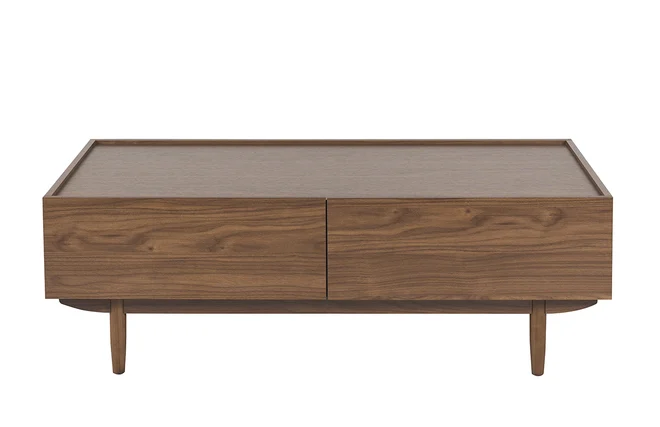 Couchtisch mit Schubladen aus dunklem Holz B120 cm SANAA