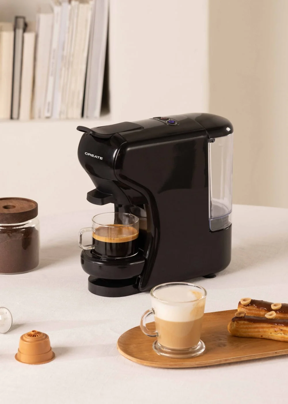 CREATE - POTTS - Multikapsel- und Kaffeemehl-Espressomaschine