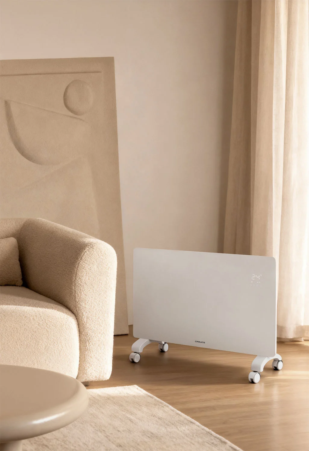 CREATE - WARM CRYSTAL 2000W - Elektrischer Glaskonvektor mit WLAN