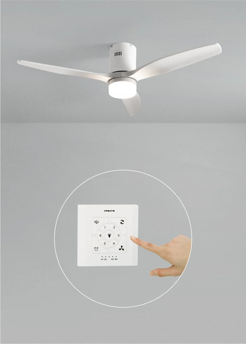 CREATE - WIND CALM - Leiser Deckenventilator 40W Ø132 cm 100% Holz