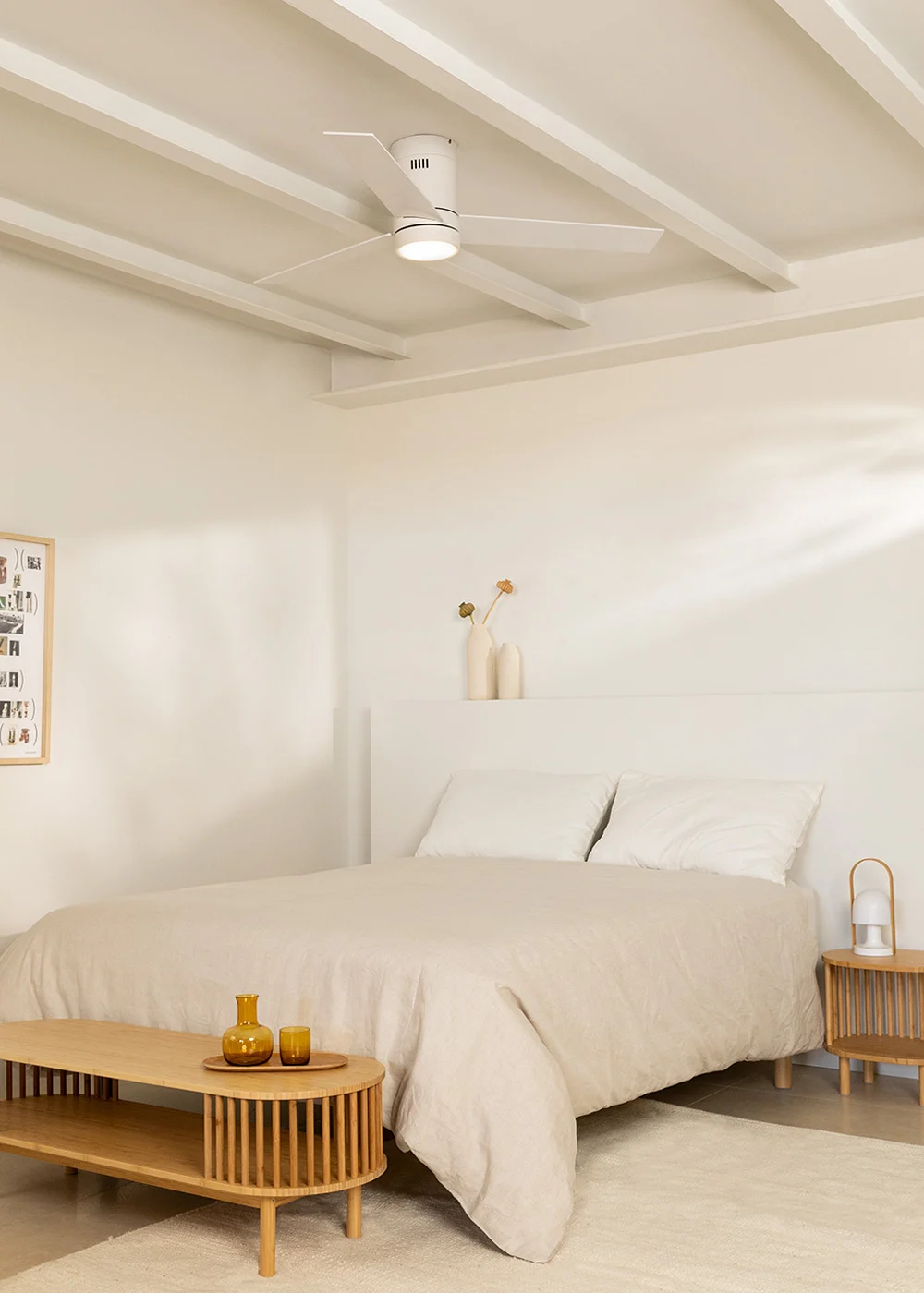CREATE - WIND MINIMAL - Leiser Deckenventilator 40W Ø132 cm mit 15W LED-Licht
