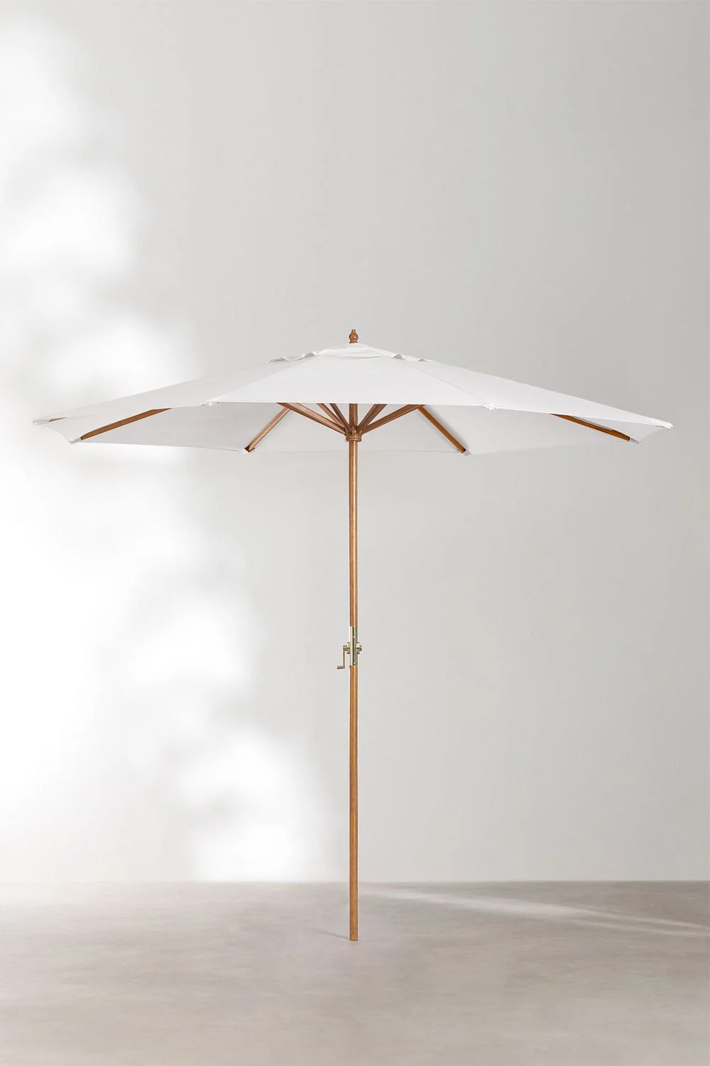 Sonnenschirm Ø290 cm aus Stoff und Holz Cretas