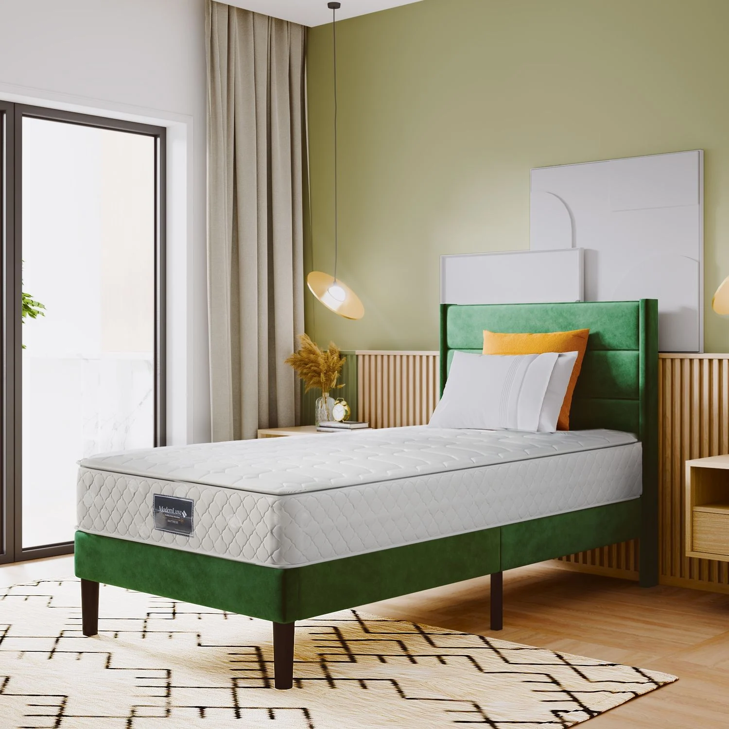 Matratze 90x200 cm, 7-Zonen Kaltschaum, Taschenfederkern, Anti-Allergie, sehr gute Belüftung, für Rückenschläfer