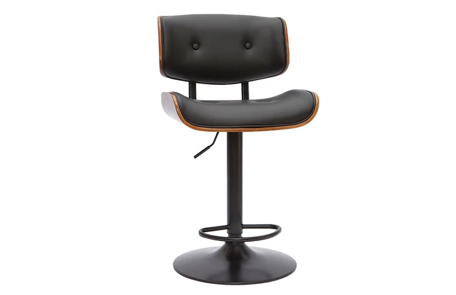 Design-Barhocker höhenverstellbar schwarz und dunkles Holz BASILE
