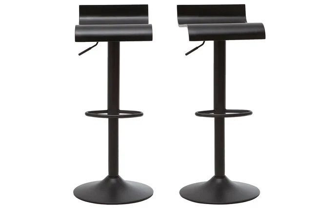 Design-Barhocker schwarz (2er-Set) SURF