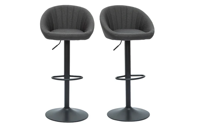 Design-Barhocker verstellbar anthrazitgrau 2er-Set SHERU