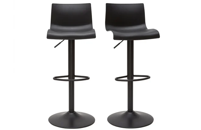 Design-Barhocker verstellbar schwarzes Metal Zweierset ONA