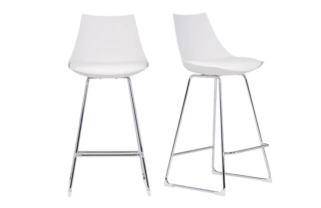 Design-Barhocker weiß 65 cm (2er-Satz) JUNE