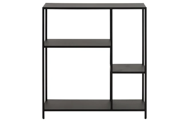 Design-Konsole aus schwarzem Metall L80 cm PODIUM