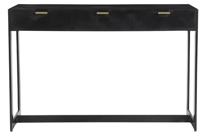 Design-Konsole mit Schubladen schwarz und vergoldet B 115 cm AVIDAN