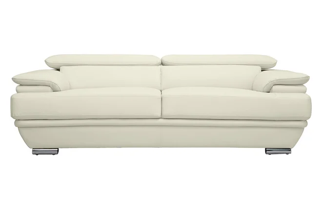 Design-Ledersofa drei Plätze verstellbares Kopfstück Weiß EWING - Büffelleder