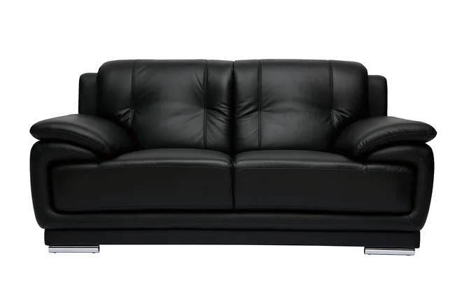 Design-Ledersofa schwarz zwei Plätze Büffelleder TAMARA