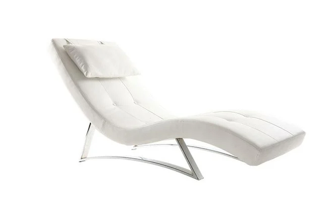 Design-Liegestuhl Weiß MONACO