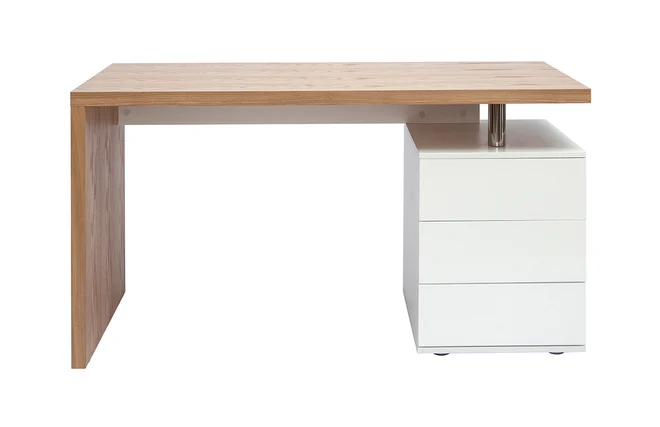 Design-Schreibtisch aus heller Eiche Weiß CALIX