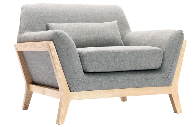 Design-Sessel Grau Holzbeine YOKO