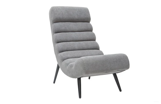 Design-Sessel grauer Samteffekt und schwarzes Metall TAYLOR