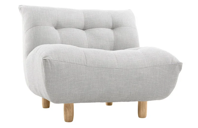 Design-Sessel skandinavisch Grau und Eiche YUMI