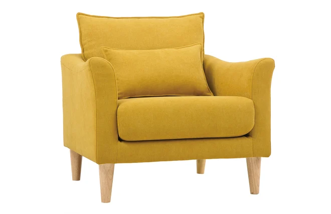 Design-Sessel Stoff Grau und Eiche KATE