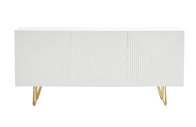 Design-Sideboard weiß und vergoldet B160 cm OZEN