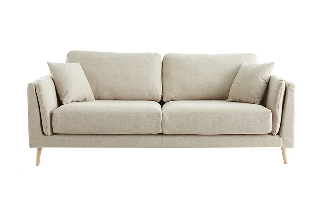 Design-Sofa 3-Sitzer aus naturbeigem Stoff VOGUE