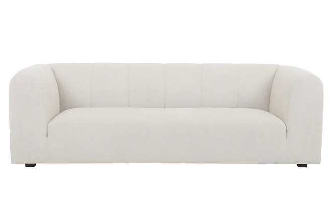 Design-Sofa aus hellbeigem Stoff 4-Sitzer OLIVEIRO