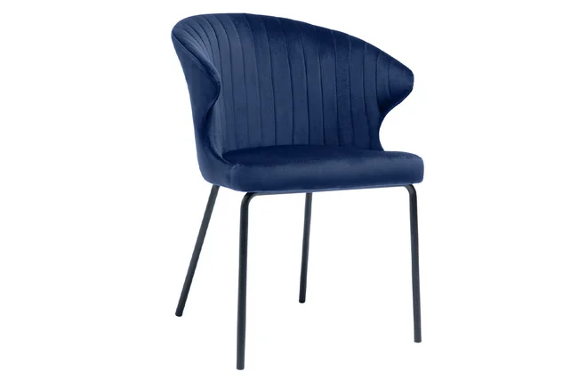 Design-Stuhl aus blauem Samt REQUIEM