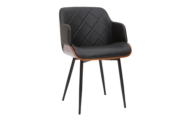 Design-Stuhl in Schwarz und Walnuss LUCIEN